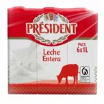 Leche entera Président 6 x 1 L