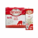 Leche entera Président 6 x 1 L