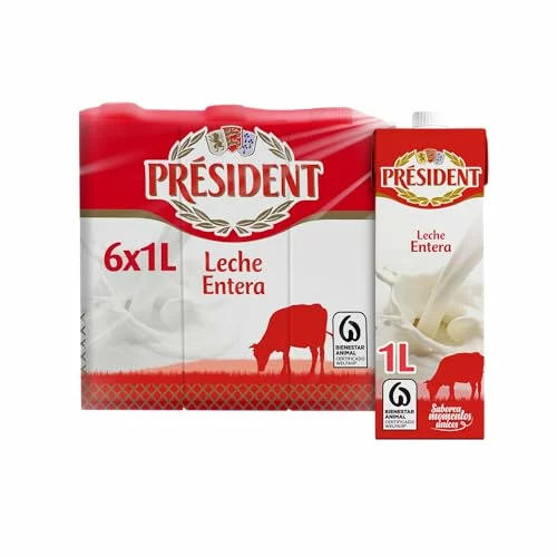 Leche entera Président 6 x 1 L