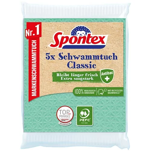 Pack x 5 Paño de esponja Spontex Classic PEFC