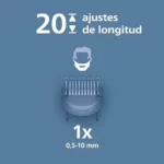 Recortadora de barba Philips Serie 3000 BT3619/15