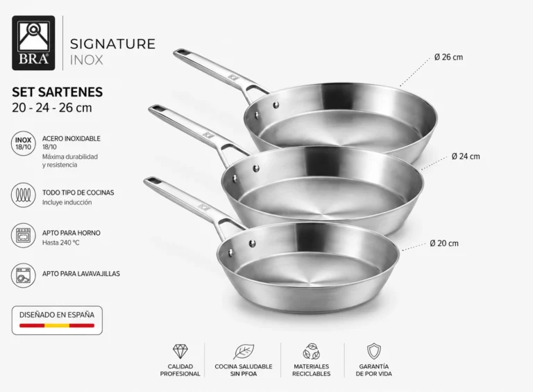 Set sartenes BRA Signature Inox 20-24-26 cm