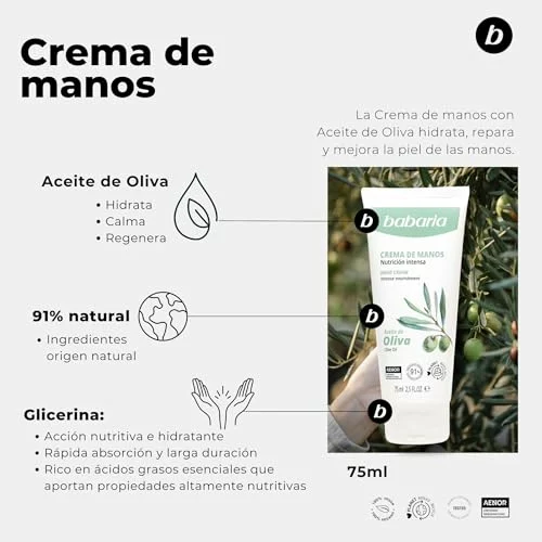 Babaria Crema de Manos para Manos Agrietadas y Secas 75 ml baja a