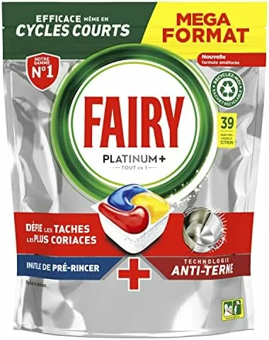 Cafetera Fairy Platinum Plus Limón cápsulas lavavajillas 150 unidades 30X5