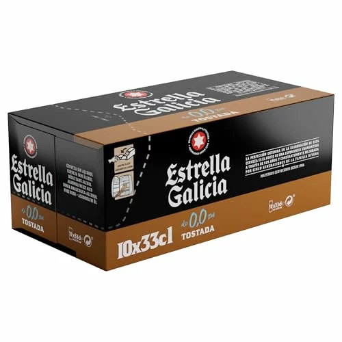 Cerveza Estrella Galicia 0,0 Tostada Frigopack de 10 latas