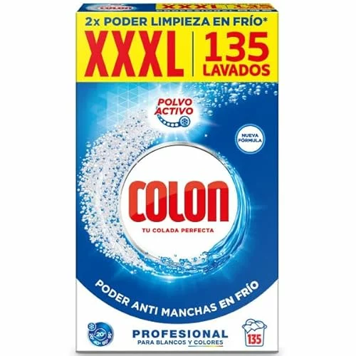 Colon Polvo Activo detergente en polvo para lavadora, 135 dosis