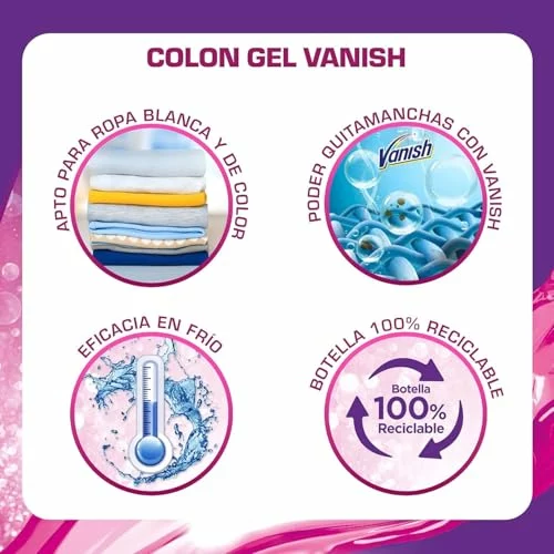 Colon Vanish Advanced Gel Quitamanchas para lavadora Pack 5 x 1,55 l