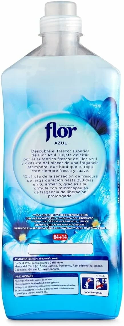 Colonia Flor Azul – Suavizante para La Ropa Concentrado (78 lavados) – 1404ml pack x2