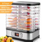Deshidratador de alimentos Nictemaw Küchenminis de acero inoxidable, 8 bandejas
