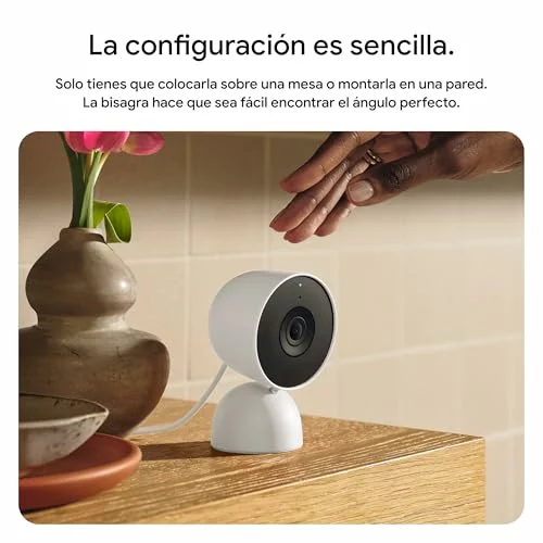 Google Nest Cam Indoor con cable 3.ª gen, cámara de interior 2K