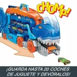 Hot Wheels City T-Rex transportador y pista con 2 vehículos