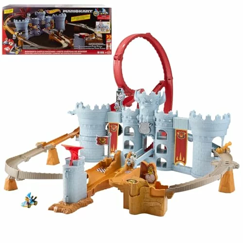 Hot Wheels Mario Kart Castillo de Bowser con coche de Kamek JHD24