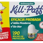 KILL-PAFF antimosquitos eléctrico con 1 difusor y 2 recambios