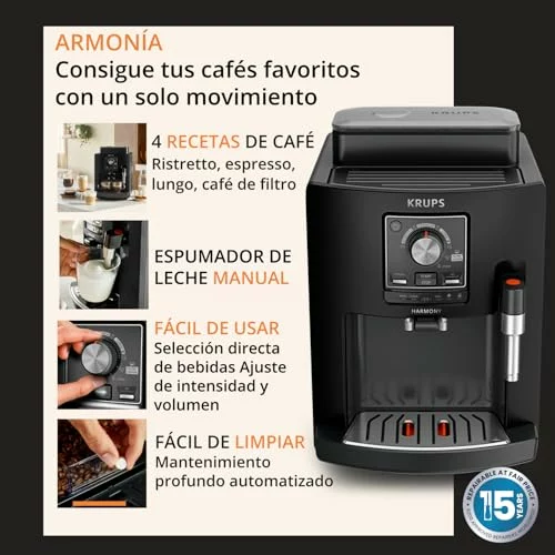 Krups Harmony cafetera superautomática compacta negra EA5088E0