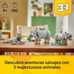 LEGO Creator 3 en 1 Fauna Salvaje Rinoceronte con Pájaros