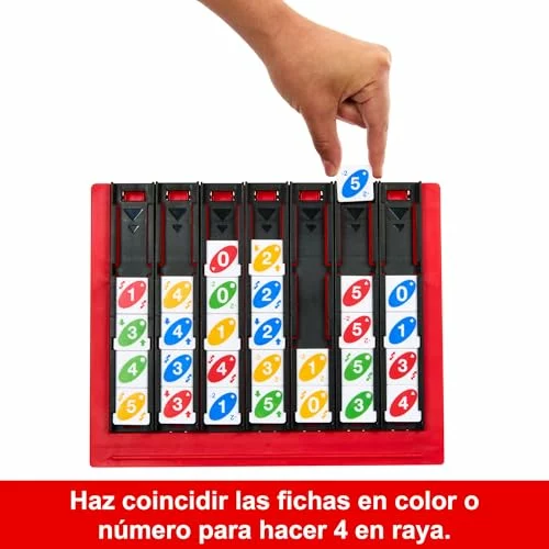Mattel Games UNO Quatro Juego de Mesa Cuatro en Raya con fichas, +7 años (Mattel HPF82)