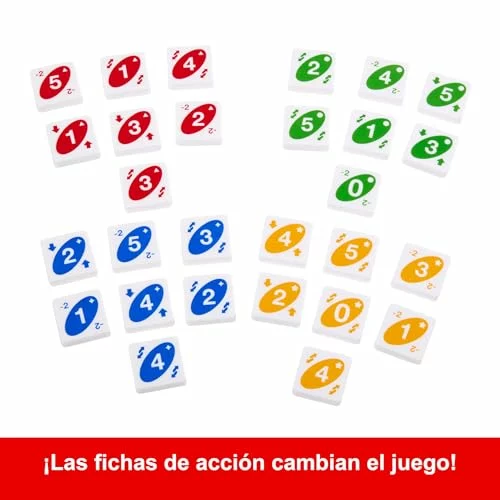 Mattel Games UNO Quatro Juego de Mesa Cuatro en Raya con fichas, +7 años (Mattel HPF82)