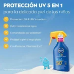 NIVEA SUN Protege & Cuida Kids Spray Solar FP50+ 250 ml Pack 1 x 250 ml