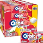 Orbit Refreshers Fresa Limón chicles sin azúcar, Pack 16 x 7 uds
