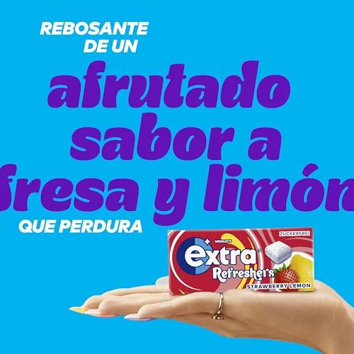 Orbit Refreshers Fresa Limón chicles sin azúcar, Pack 16 x 7 uds