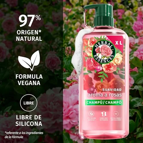 Pack 3 x 650 ml Herbal Essences Pétalo Suave Champú Rosa