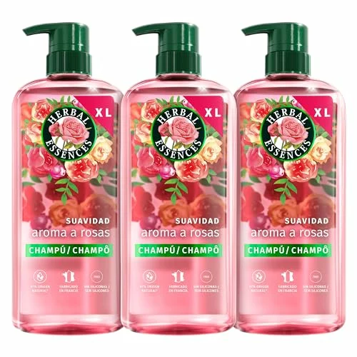 Pack 3 x 650 ml Herbal Essences Pétalo Suave Champú Rosa