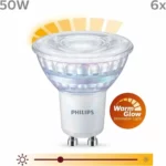 Precio rebajado para Pack 6 bombillas LED GU10 Philips: 12.49 euros