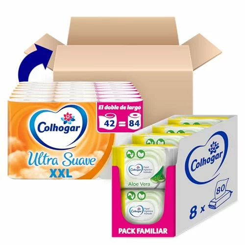Pack Colhogar Ultra Suave XXL x42 + Colhogar Moist Aloe Vera x640