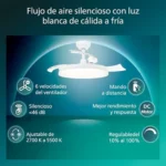 Philips Solr lámpara de techo con ventilador LED retráctil