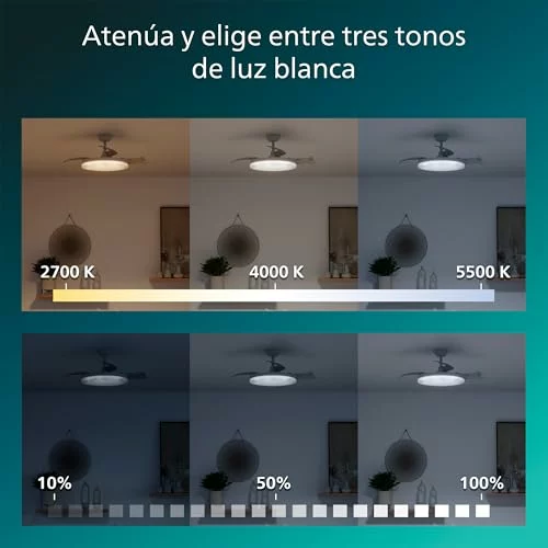 Philips Solr lámpara de techo con ventilador LED retráctil