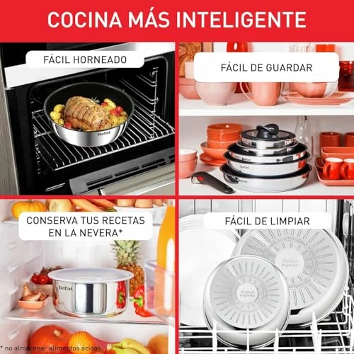 Sarten Tefal Ingenio Emotion juego de cocina 20 piezas con 2 mangos