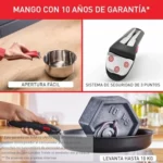 Tefal Ingenio Emotion, juego de 3 sartenes inox con mango extraíble L828S