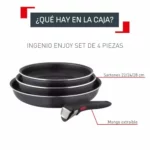 Tefal Ingenio Enjoy juego de 3 sartenes con mango extraíble