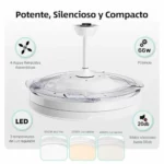 Ventilador de techo LEDUNI con luz, aspas retráctiles y mando vuelve con precio a vigilar
