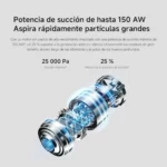 Xiaomi Aspiradora inalámbrica G20 150 AW con luz LED