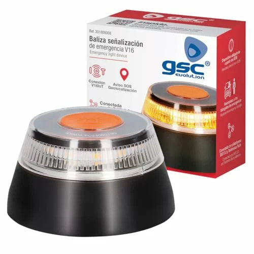 Baliza V16 homologada DGT 3.0 con geolocalización GSC Evolution 38×14 V-16