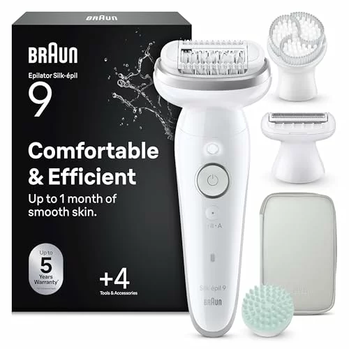 Braun Silk·épil 9 SkinSpa depiladora eléctrica mujer 9-080 plata 21×17