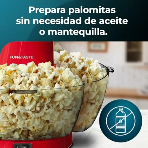 Cecotec Fun&Taste P’Corn Lotus, palomitero 1200 W con 4 recipientes