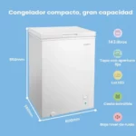 COMFEE' RCC146WH2EU(E) Congélateur coffre autonome, 143L, Blanc