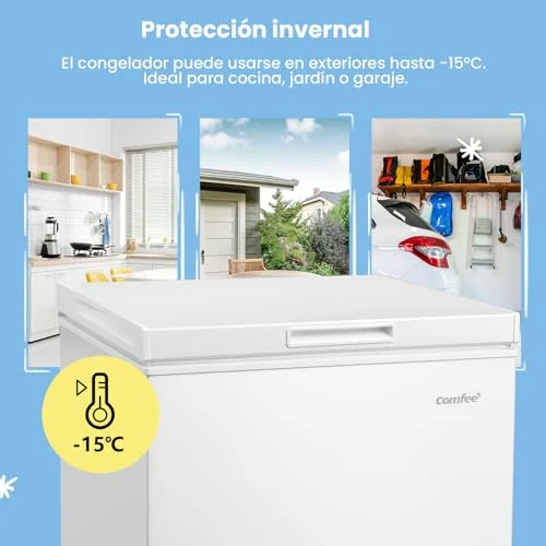 COMFEE’ RCC146WH2EU(E) Congélateur coffre autonome, 143L, Blanc