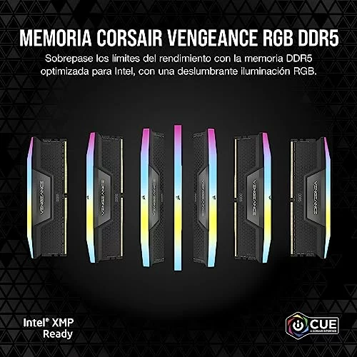 CORSAIR Vengeance RGB DDR5 8GB (1 x 8GB) hasta 5200MHz Intel RAM