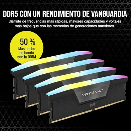 CORSAIR Vengeance RGB DDR5 8GB (1 x 8GB) hasta 5200MHz Intel RAM