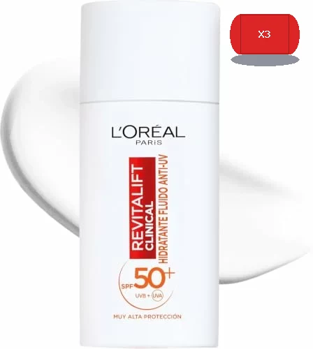 Crème solaire L’Oreal Make Up Revitalift Clinical Anti-âge Spf 50 (50 ml) 3×2 por 24,04 euros