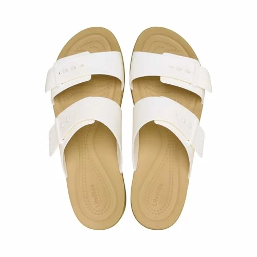 Crocs Brooklyn Buckle Low sandalias mujer Tiza Bronceada 38/39 EU 29×28