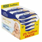 Dodot Pure Aqua Toallitas bebé 900 unidades con 99% agua