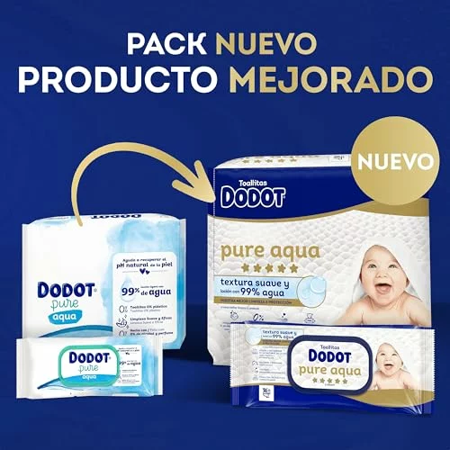 Dodot Pure Aqua Toallitas bebé 900 unidades con 99% agua