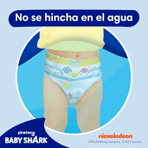 Dodot Splashers Baby Shark talla 5-6, 80 pañales bañador para bebé 14KG