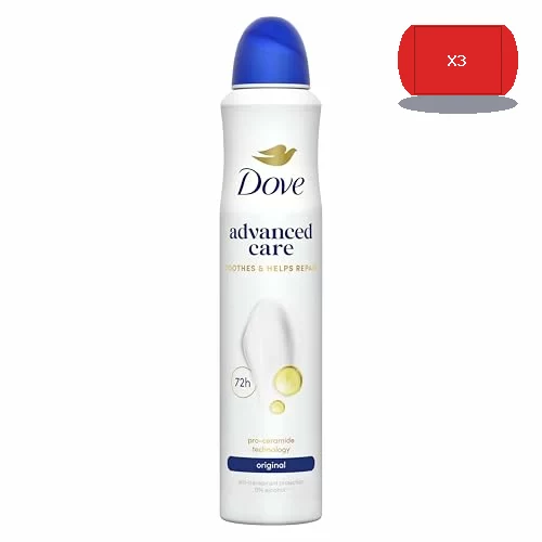 Dove Advanced Care Desodorante Original Protección 72 horas Spray 200ml 3×2 (Ahorros Llévate 3 por el precio de 2)