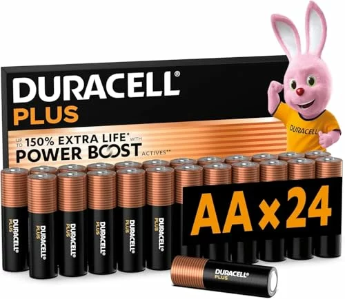 DURACELL AA Plus Piles Alcalines (Lot de 24) 1.5V, LR06