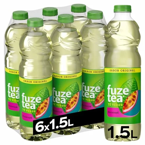 Fuze Tea té verde maracuyá bajo en calorías, pack 6 x 1,5 L